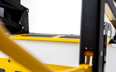 A low angle view over the very low threshold of the E-Series.